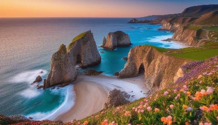 A coast in spring, great quality, high resolution, variety of details, high definition