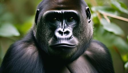 A gorila, full body, film grain, taken with hasselblad H6D 100c, the HCD 24mm lens, hazy mood, cinematic dramatic lighting, sharp focus, amazing fine detail, absurdres, hyper realistic lifelike texture, dramatic lighting